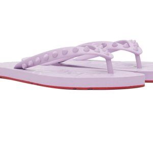 Christian Louboutin Donna Spiked Rubber Flip Flops Size 36